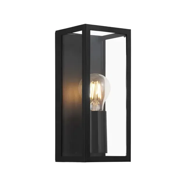 Amezola Black with Clear Glass Wall Light