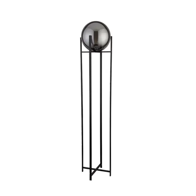 Amsterdam Black and Smoked Glass Floor Lamp
