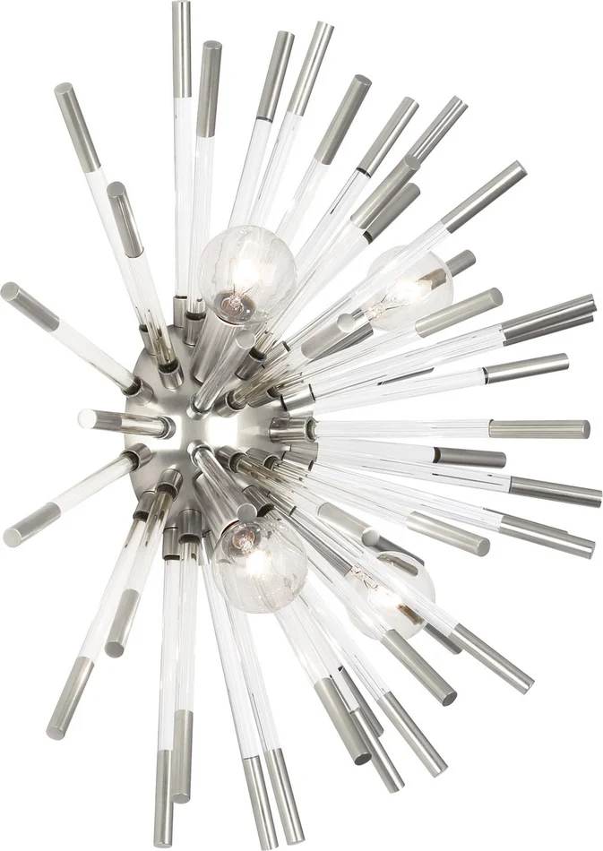 Andromeda Four Light Wall Sconce in Polished Nickel w/Clear Acrylic Rods (165|S167)