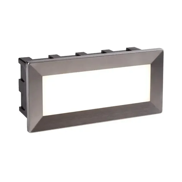 Ankle Stainless Steel with Opal Diffuser Recessed Rectangular LED Wall Light