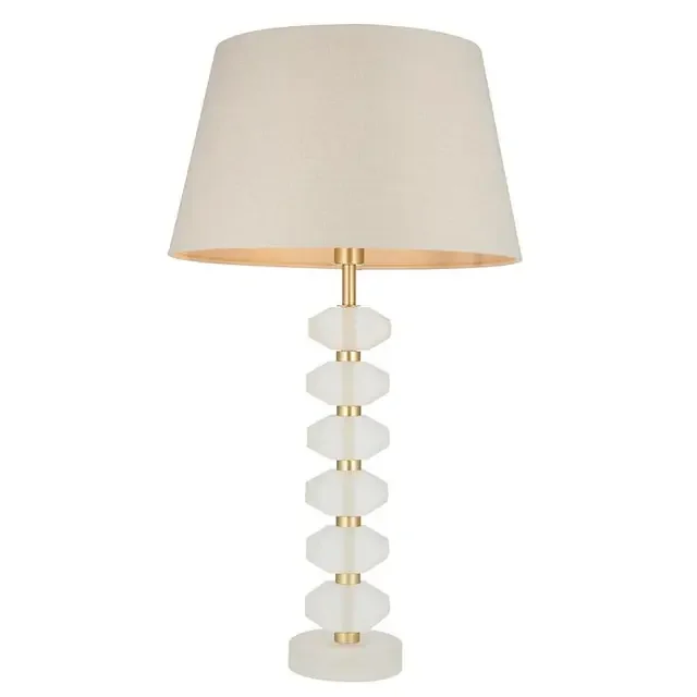 Annabelle & Cici Brushed Gold with Grey Shade Table Lamp