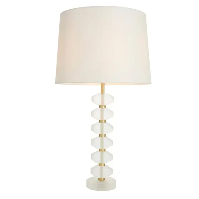 Annabelle and Mia Brushed Gold with White Shade Table Lamp