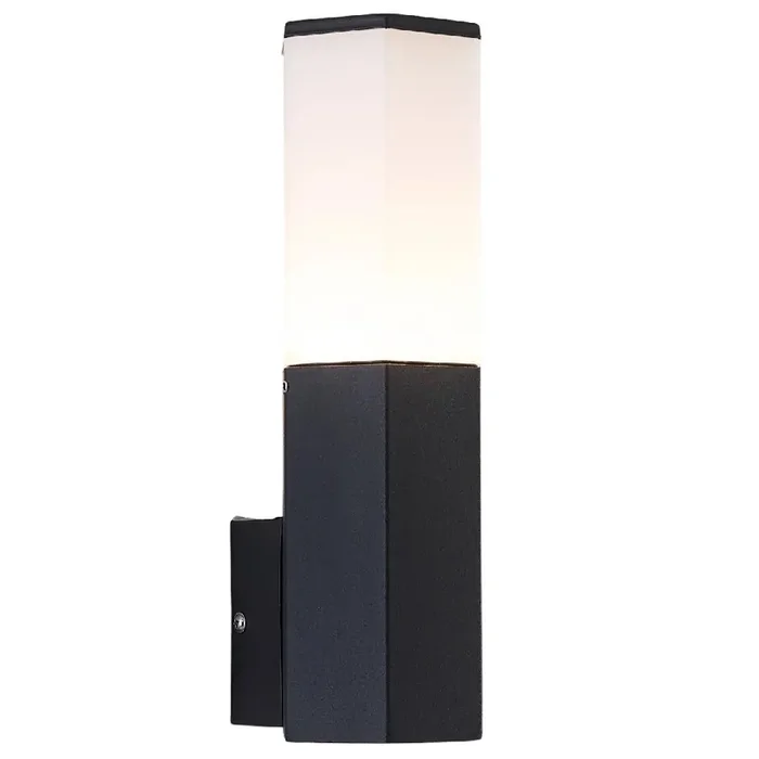 Anthracite Modern Hexagonal Cylinder Up Lantern Outdoor Wall Light IP54