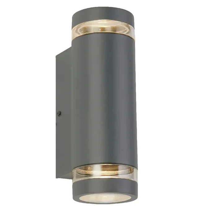 Anthracite Outdoor Modern Cylinder Up & Down Wall Light IP44