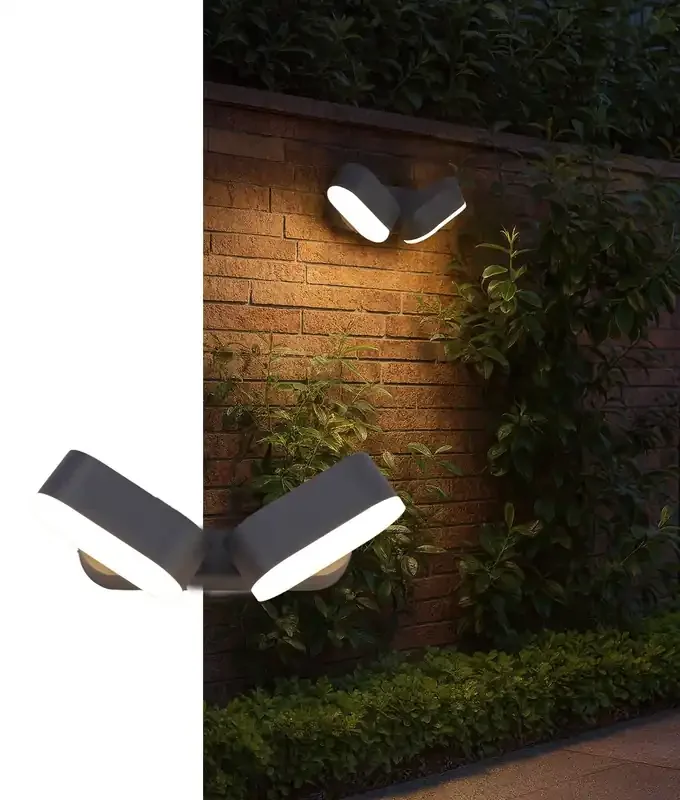 Anthracite Wall Light with Double Adjustable Heads – IP54 Rated