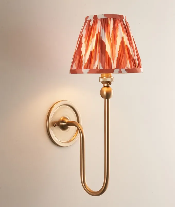 Antique Brass Curved Stem Wall Light for Optional Shade