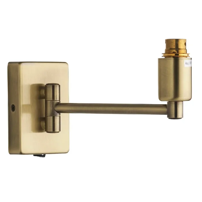 Antique Brass Vintage Switched Swing Arm Wall Light Bracket