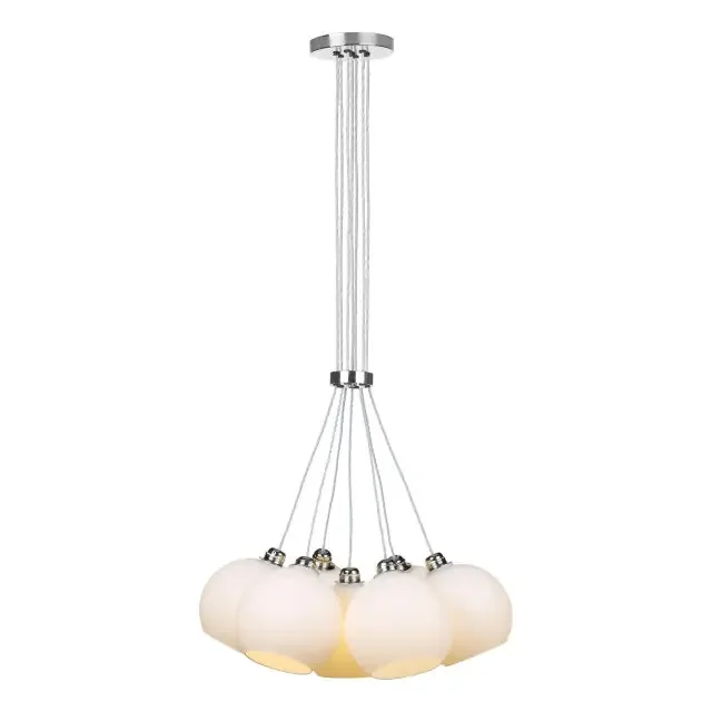 Apollo 7 Light Polished Chrome with Opal Glass Pendant Light