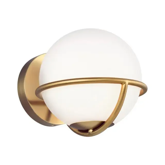 Apollo Burnished Brass with White Diffuser Wall Light