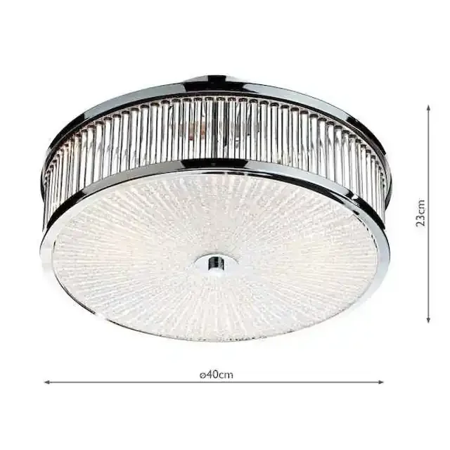 Aramis 3 Light Glass Flush Ceiling Light
