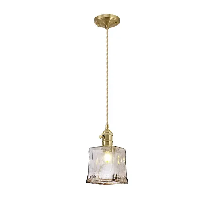 Arbor Ceiling Pendant Light – Antique Brass with Twisted Brown Cable – Online Lighting