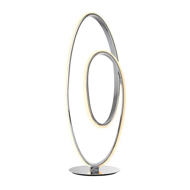 Aria Chrome with White Diffuser Oval Table Lamp