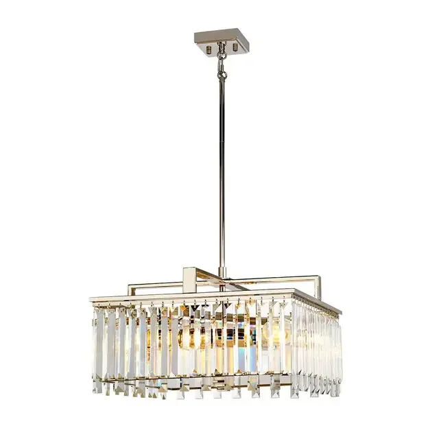 Aries 4 Light Polished Nickel with Crystal 47cm Pendant Light