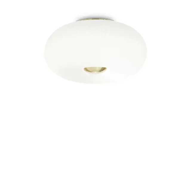 Arizona PL5 5 Light White with Satin Brass Flush Ceiling Light