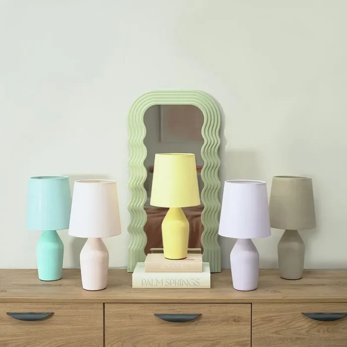 Arlo Ceramic Table Lamp With Matching Shade in Muted tones. 1x E14 (2690)