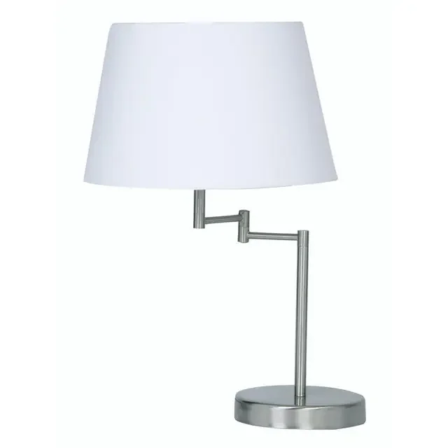 Armada Satin Chrome with Double Swing Arm Table Lamp