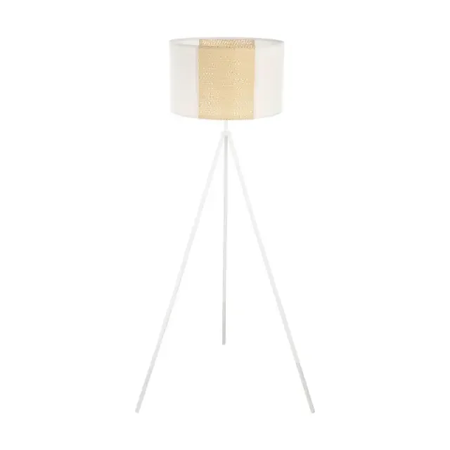 Arnhem White Paper with Seagrass Shade Floor Lamp