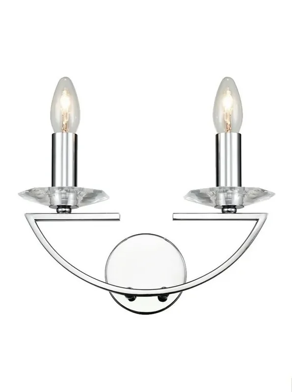 Artemis 2 Light Chrome with Crystal Scones Wall Light