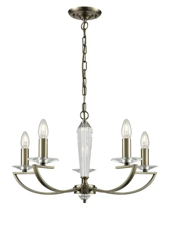 Artemis 5 Light Bronze with Crystal Scones Pendant Light