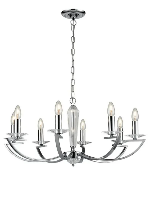 Artemis 8 Light Chrome with Crystal Scones Pendant Light
