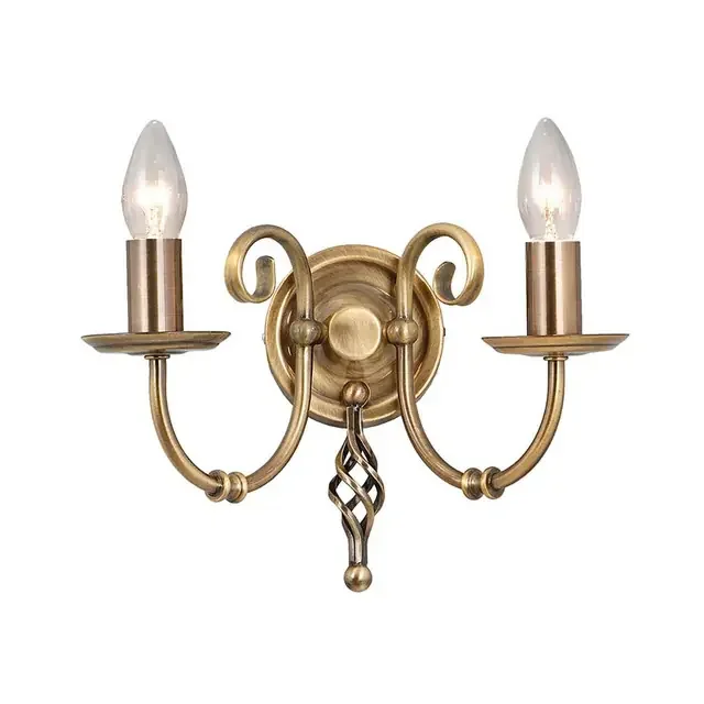 Artisan 2 Light Aged Brass Wall Light