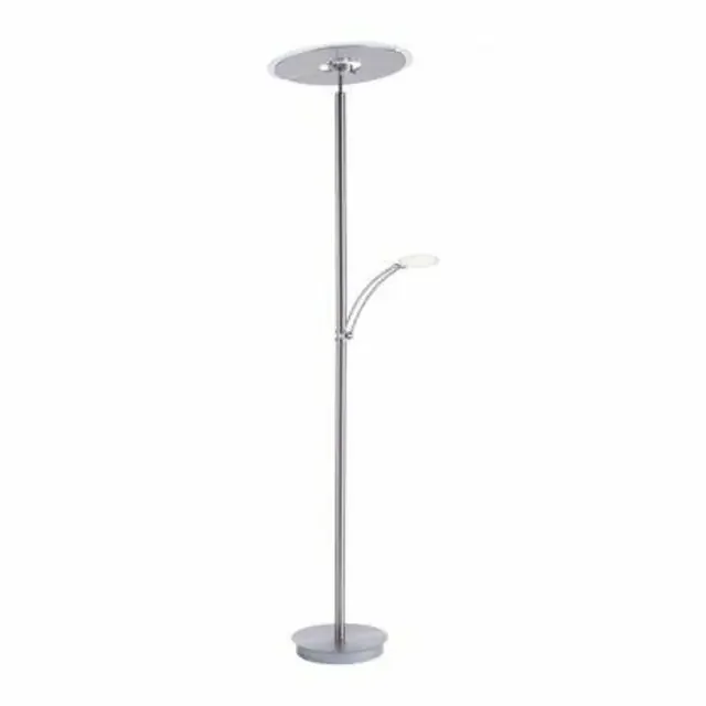 Artur 3 Light Brushed Steel Square Floor Lamp