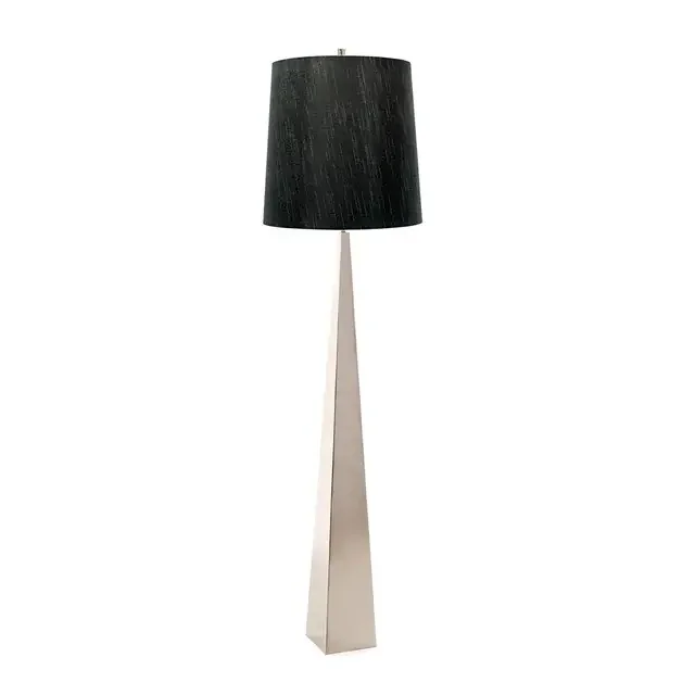 Ascent Polished Nickel with Black Shade Floor Lamp