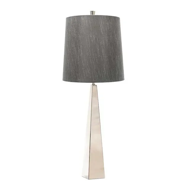 Ascent Polished Nickel with Grey Shade Table Lamp