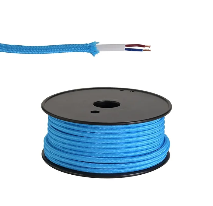 Ashmore 25m Roll Blue Braided 2 Core 0.75mm Cable VDE Approved
