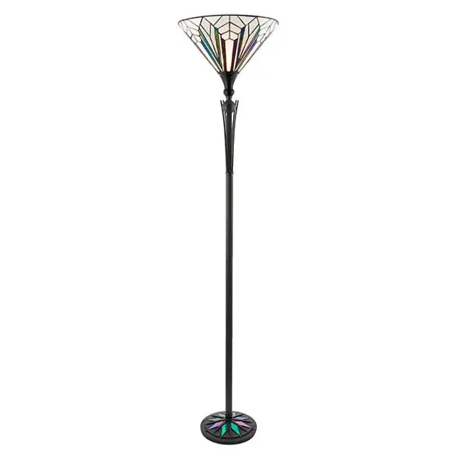 Ashton Dark Bronze Uplight Tiffany Floor Lamp