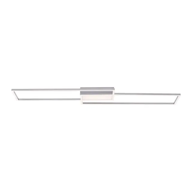 ASMIN 3 Light Brushed Steel Rectangular Remote Control Dimmable Ceiling Light