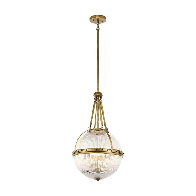 Aster 3 Light Natural Brass Pendant Light