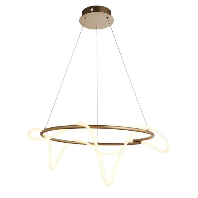 Attalea Satin Gold with White Diffuser Circular LED Pendant Light