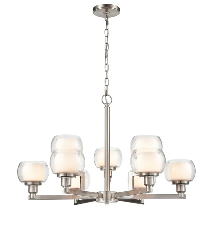 Auralume Nine Light Chandelier in Satin Nickel (405|330-9CR-SN-CLW)