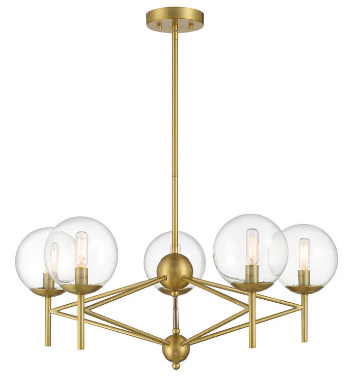 Auresa Five Light Pendant in Soft Brass (7|2795-695)