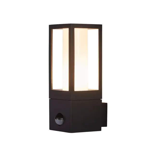 Avenue Black with White Diffuser IP44 LED Wall Light