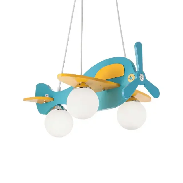 Avion SP3 3 Light Blue Aeroplane with Opal Diffuser Pendant Light