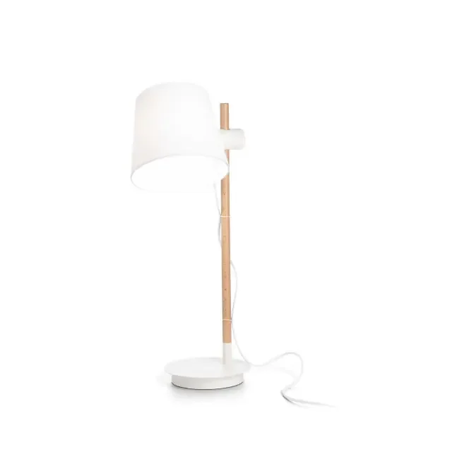 Axel PT1 White with Wood Shade Table Lamp