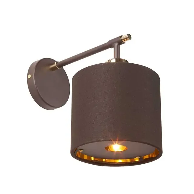 Balance Polished Brass with Brown Shade Wall Light