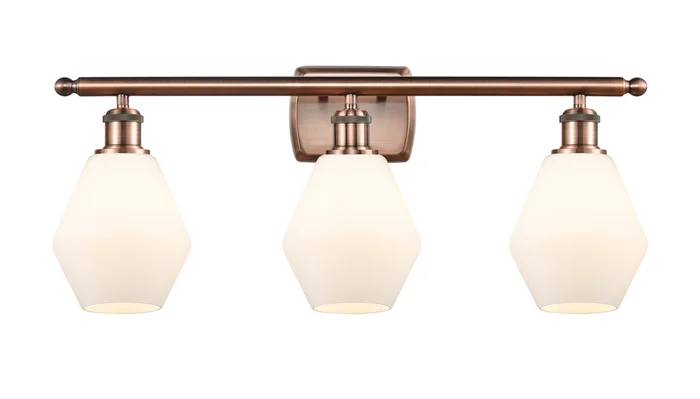 Ballston LED Bath Vanity in Antique Copper (405|516-3W-AC-G651-6-LED)