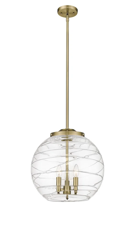 Ballston LED Pendant in Antique Brass (405|221-3S-AB-G1213-16-LED)