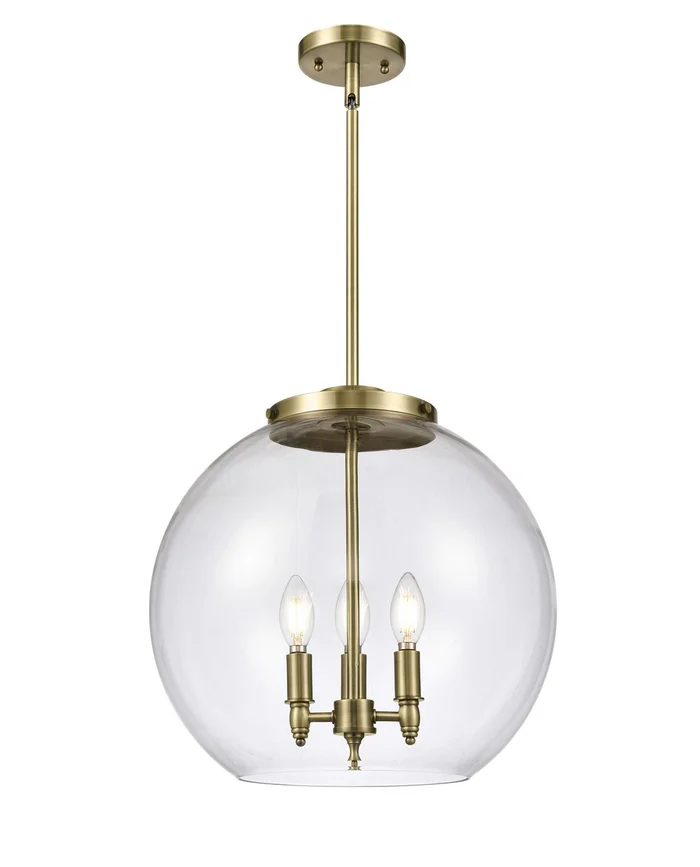 Ballston LED Pendant in Antique Brass (405|221-3S-AB-G122-16-LED)