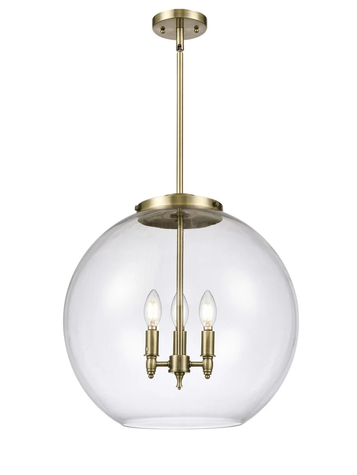 Ballston LED Pendant in Antique Brass (405|221-3S-AB-G122-18-LED)