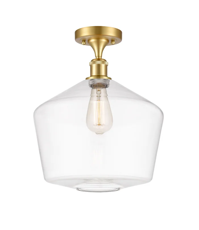 Ballston LED Semi-Flush Mount in Satin Gold (405|516-1C-SG-G652-12-LED)