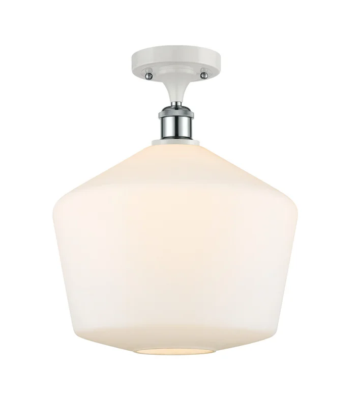 Ballston LED Semi-Flush Mount in White Polished Chrome (405|516-1C-WPC-G651-12-LED)