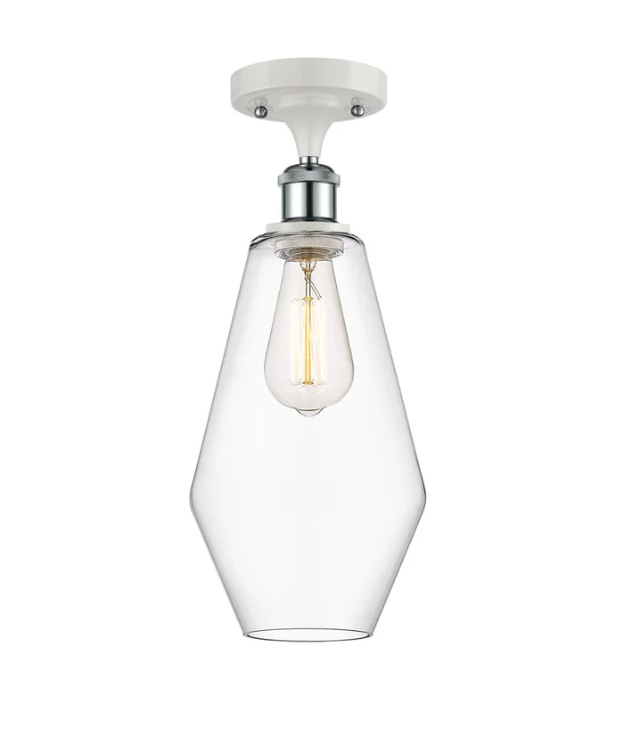 Ballston LED Semi-Flush Mount in White Polished Chrome (405|516-1C-WPC-G652-7-LED)