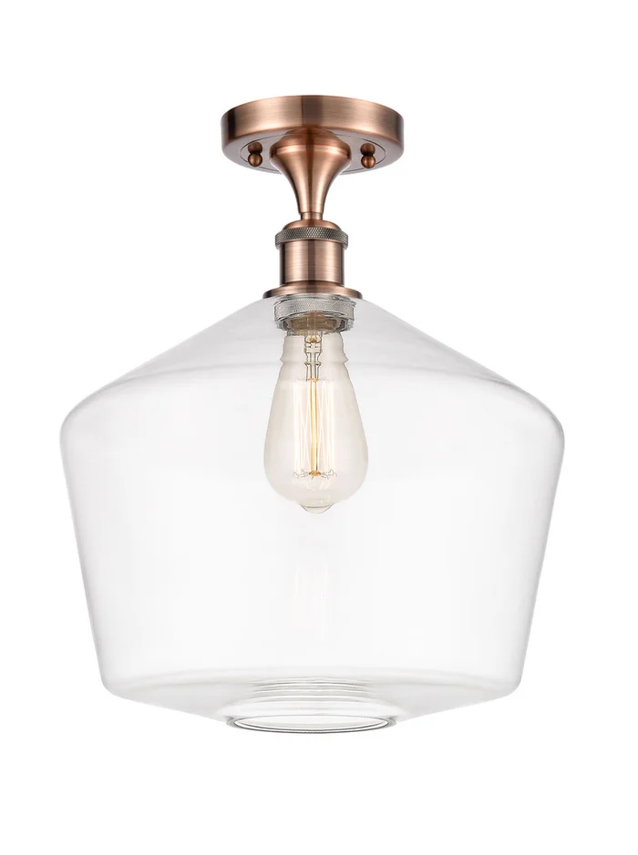 Ballston One Light Semi-Flush Mount in Antique Copper (405|516-1C-AC-G652-12)