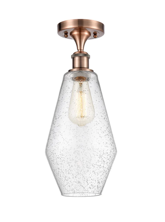 Ballston One Light Semi-Flush Mount in Antique Copper (405|516-1C-AC-G654-7)