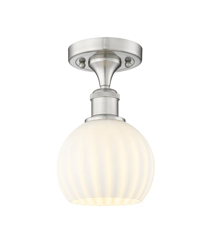Ballston One Light Semi-Flush Mount in Polished Nickel (405|516-1C-PN-G1215-6)