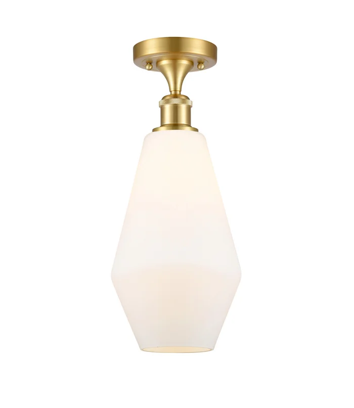 Ballston One Light Semi-Flush Mount in Satin Gold (405|516-1C-SG-G651-7)